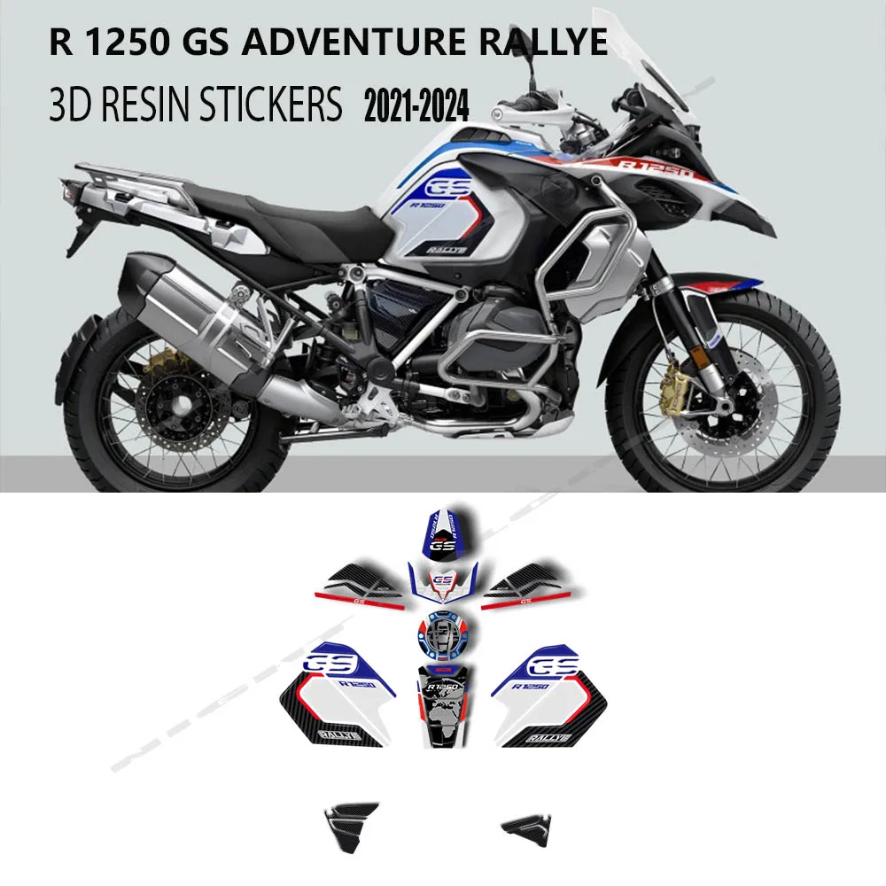 For BMW R 1250 GS Adventure GS 1250 Adventure Rallye 2021-2023 Accessories 3D Resin Sticker Protection Kit Tank Pad