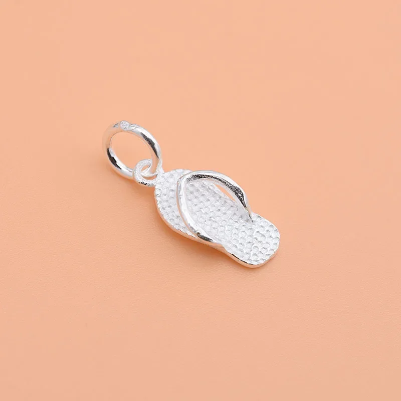 Korean fashion accessory S925 Sterling silver slipper Pendant Handmade diy bracelet necklace beaded jewelry