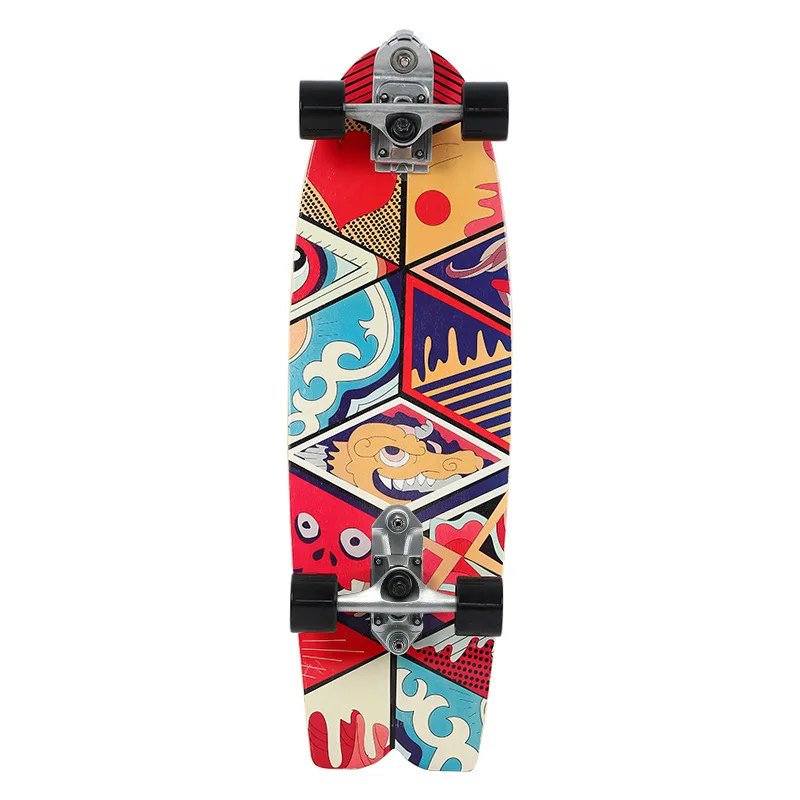 

Серфскейт Fish Board, лэнд-серфборд с одинарным кик-тейлом, круизер-скейтборд для детей, для уличной езды на открытом воздухе, сёрфскейт