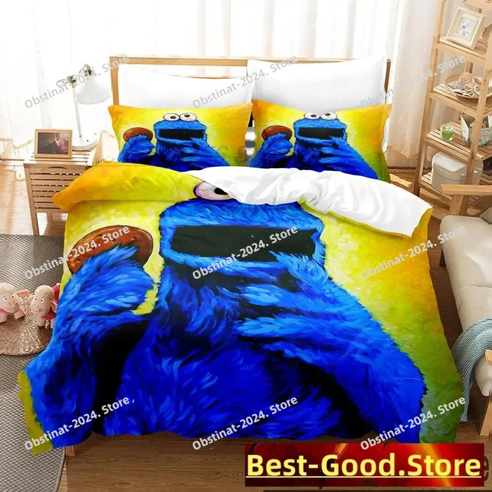 

3D Print Cookie Cartoon Monster Bedding Set,Duvet Cover Bed Set Quilt Cover Pillowcase,King Queen Twin Size Boys Girls Adults
