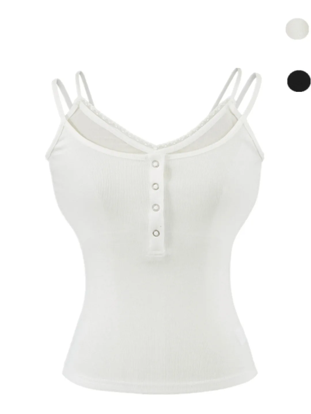Sexy ort American Girl Sle Button Lace Trim Vest Henry Falso in due pezzi Strapl Pure Desire Streetwear per le donne