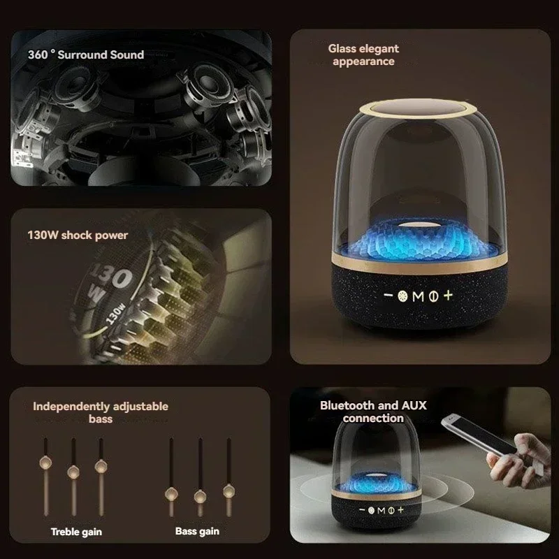 Subwoofer alto-falantes de som surround alta potência sem fio bluetooth alto-falante home theater iluminação ambiente soundbox com cartão tf tws