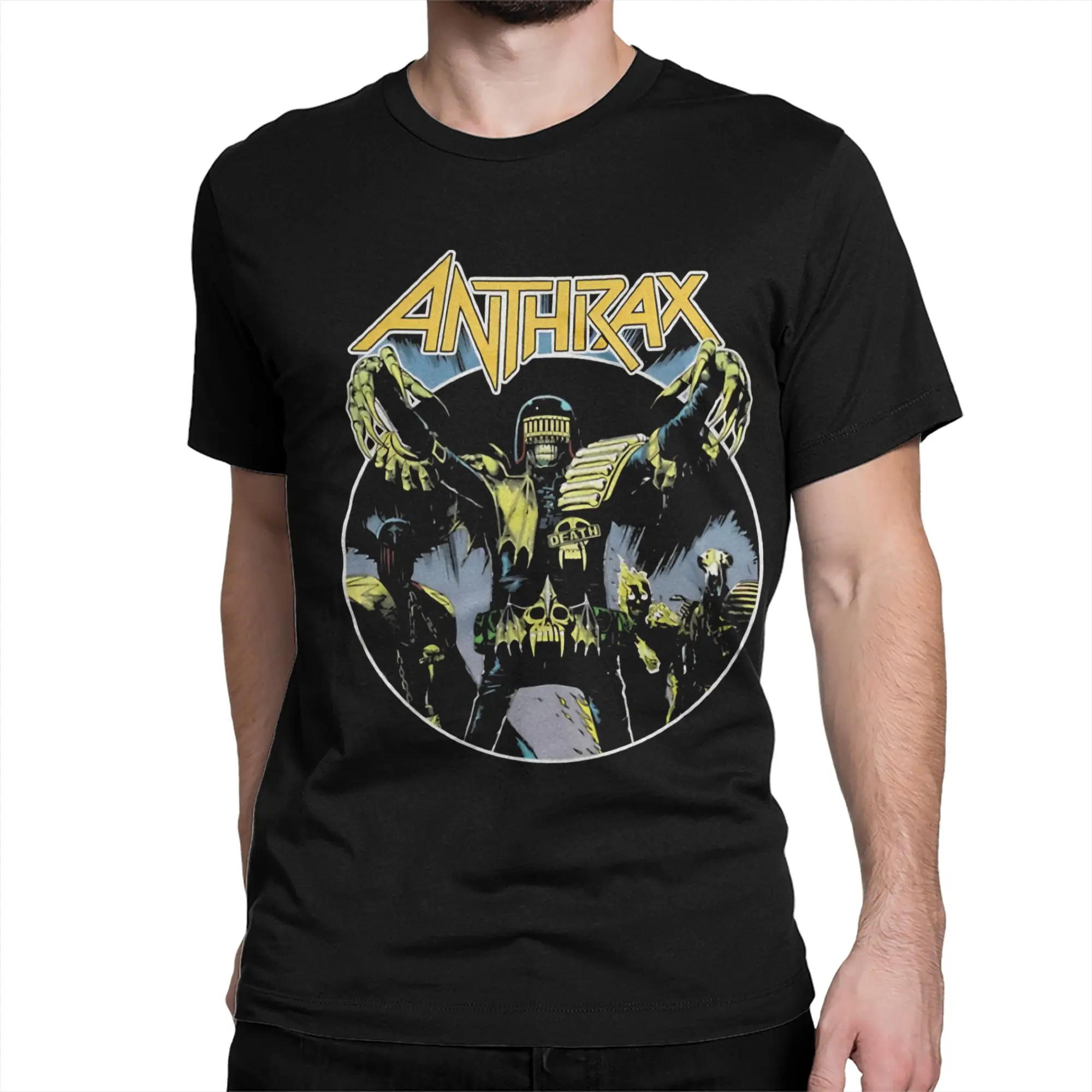 Anthrax Among The Living T Shirt for Men Cotton Awesome T-Shirt O Neck  Tee Shirt Short Sleeve Tops Plus Size