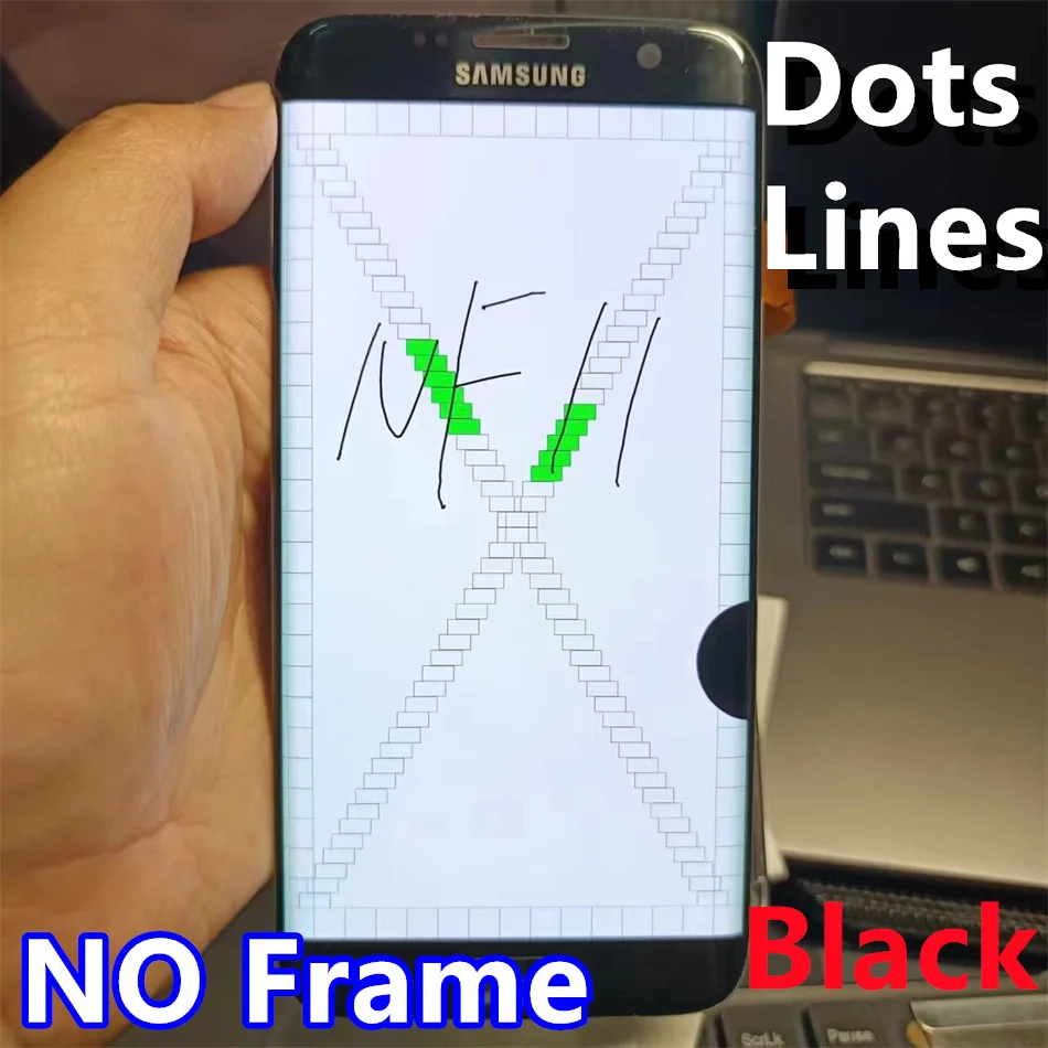 NO Frame Repair Edge Screen Separete Glass Practice LCD For Samsung Galaxy S7 EDGE  G935A G935S G935F Glass Touch OK DOT + LINE