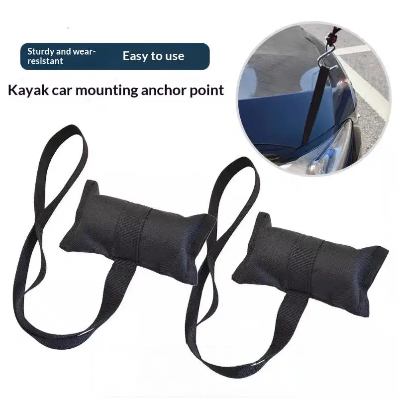 2Pcs Car Fixed Anchor Point Pull Belt Double Canoe Boat Tie Down Anchor Point Straps For Trailing The Kayak/Canoe/SUP/Surfboard