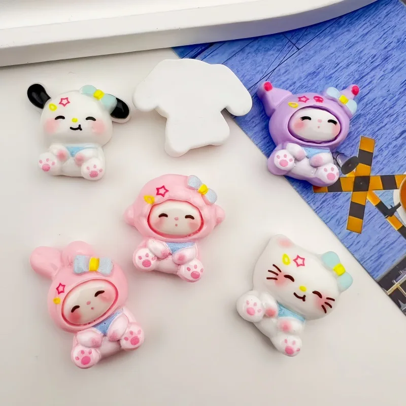 24/120PCS Cartoon Sanrio DIY resin accessories, cream glue hair clip, phone case, refrigerator storage box, patch decoration