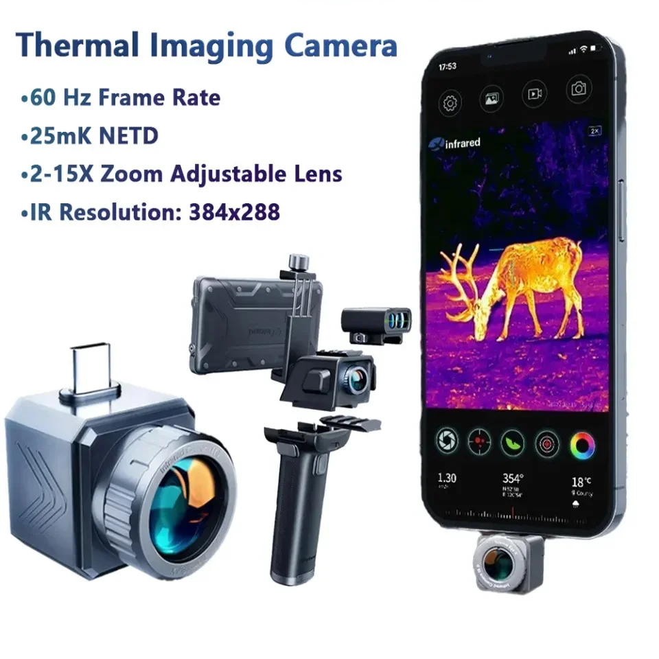Thermal Camera Mobile Night Vision Thermal Monocular Cellphone Outdoor InfiRay X3 Binoculars Telescope