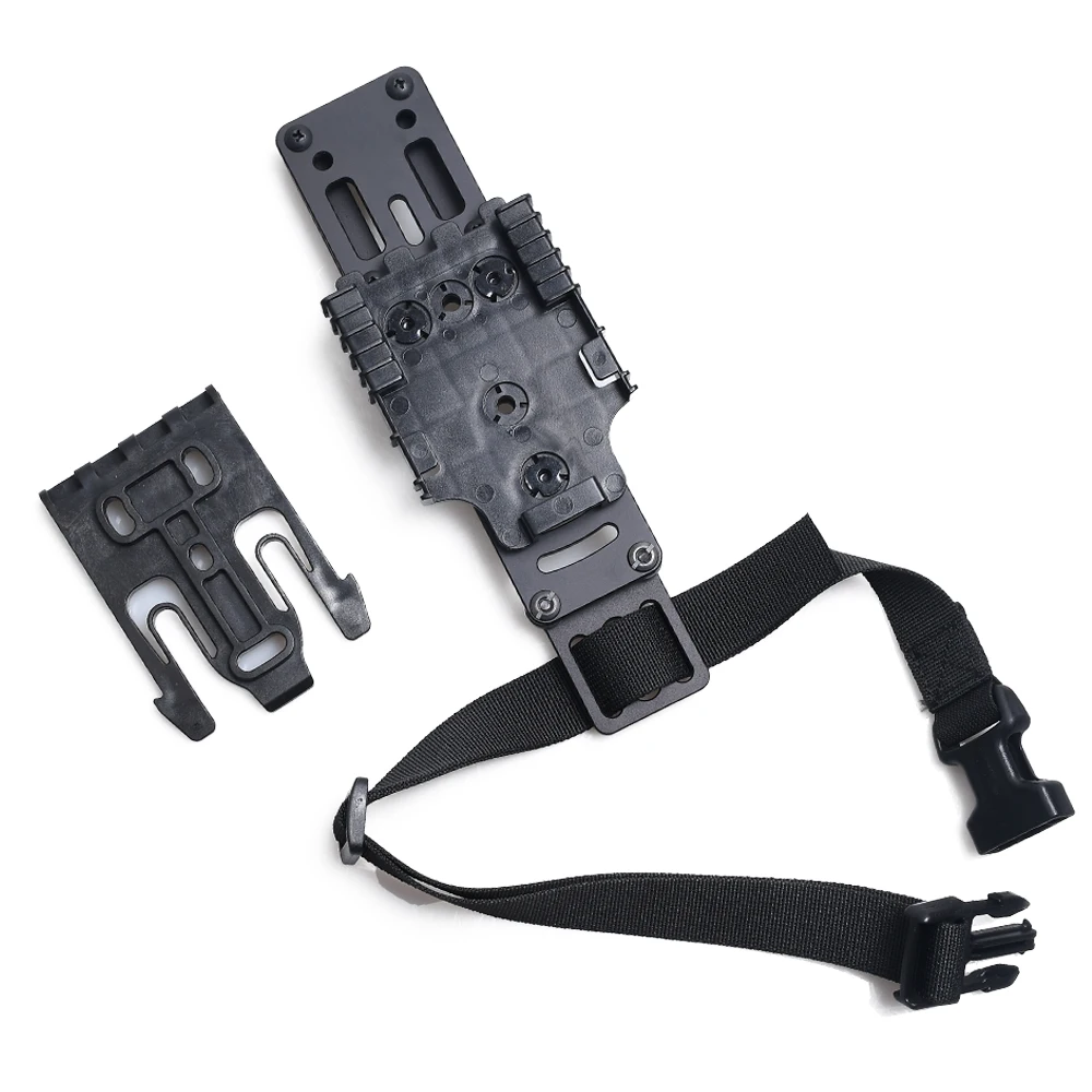 Tactical Drop Leg Band Metal Modular Holster Adapter Airsoft Quick Pull Draw For QLS Platform