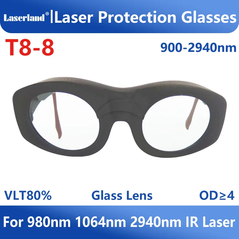 T8-8-gafas de protección láser infrarrojo, lentes de protección CE OD5 +, 980nm-1064nm-2940nm