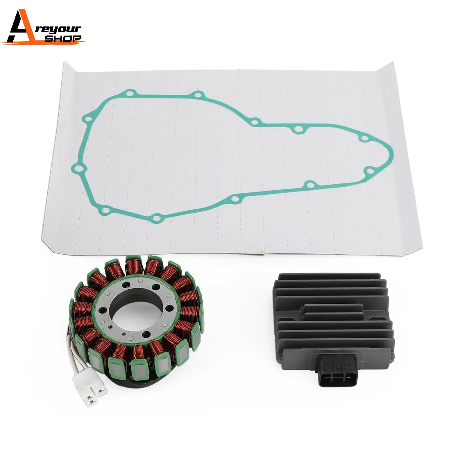 Areyourshop Stator+Voltage Rectifier+Gasket For Kawasaki Ninja Vulcan S 650 Versys 2012-2016 21003-0164  21066-0720 Motor Parts