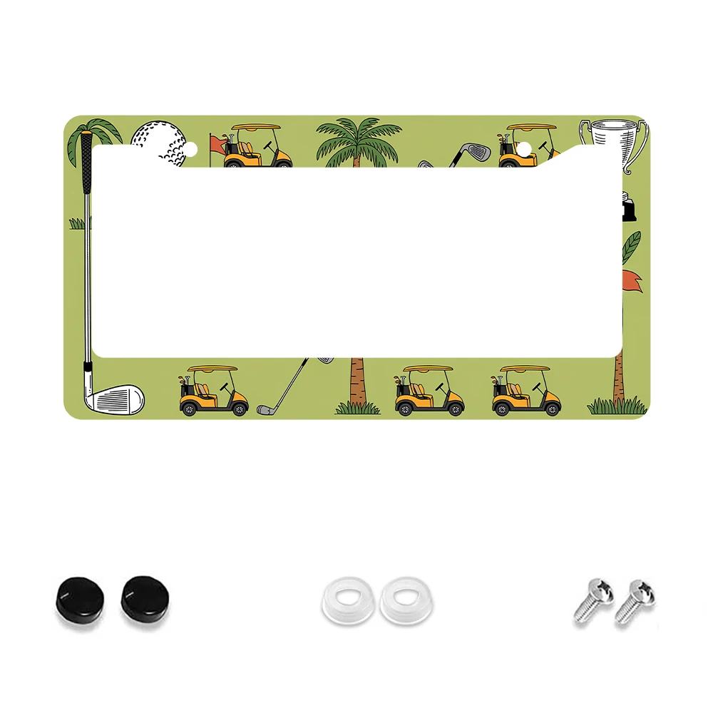 

1 шт., рамка номерного знака зеленого цвета на тему гольфа с 2 отверстиями, алюминиевый материал, 6x12 дюймов, с винтом, ретро-новинка, мультяшный дизайн