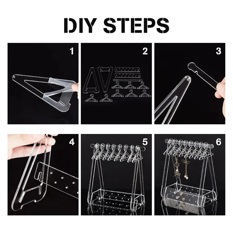 Earring Display Stand Space Saving Acrylic Earring Holder with Hanger Portable HXBA