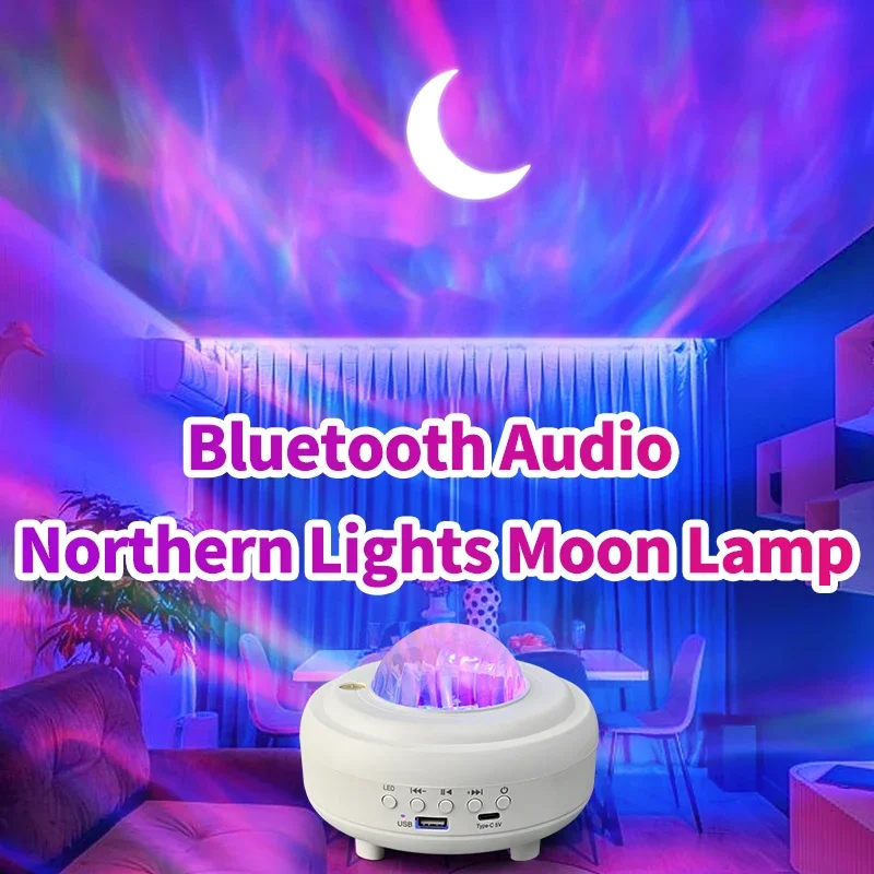 Luz noturna sem fio da lua, alto-falante bluetooth, projetor laser estroboscópico rgb, luz de festa recarregável, bar atmosfera