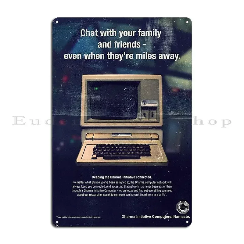 Lost Dharma Initiative Lost Season 3 design Metal Plaque Cinema Poster Pub Plates Retro Print Tin Sign Poster