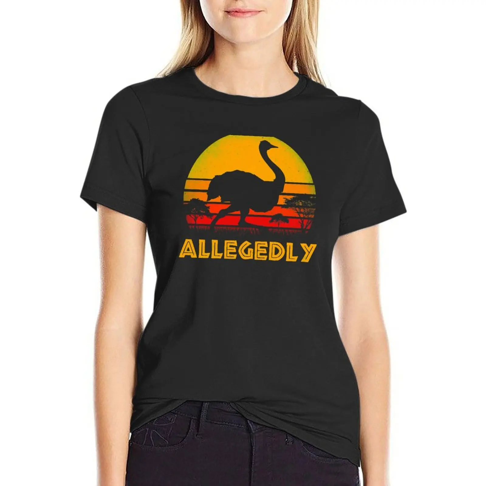 Allegedly Ostrich T-Shirt Blouse cute tops t shirt Women