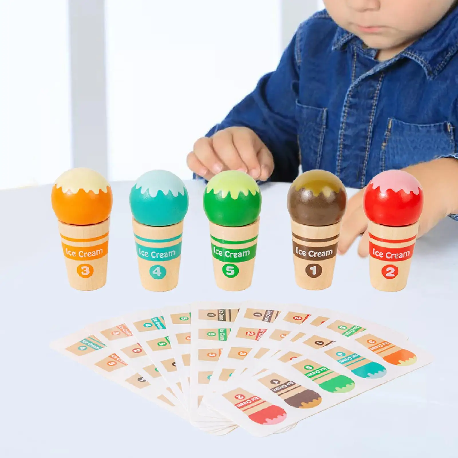 Jogo de correspondência de classificação de cores Brinquedo de aprendizagem de sorvete de Natal de Páscoa para crianças
