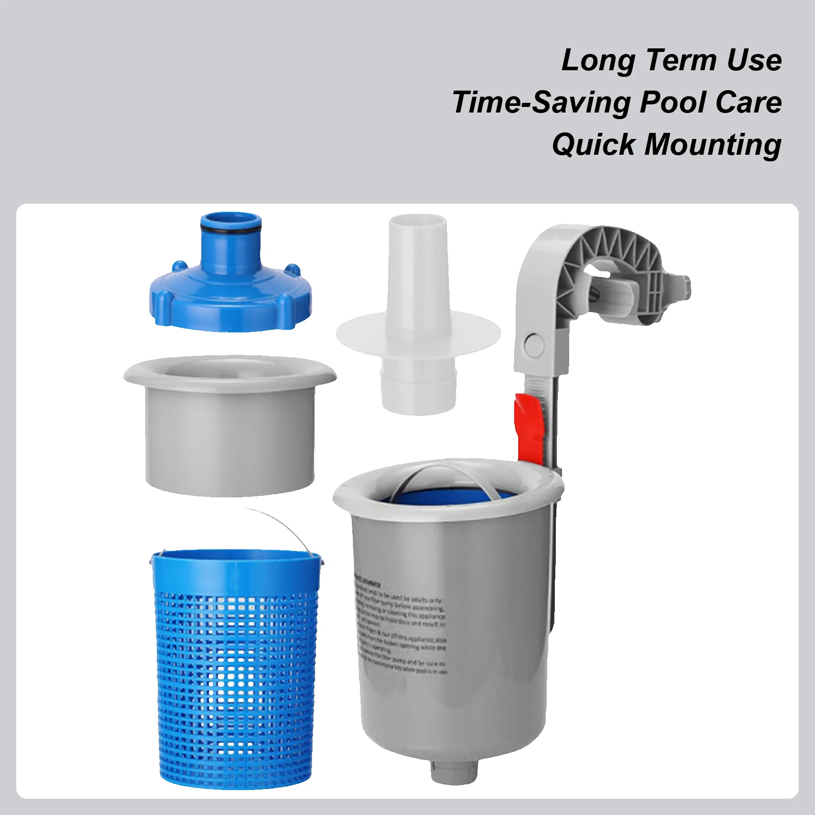 Espumadera de superficie de piscina de montaje en pared de verano de 45x20cm para limpiar el suelo de la piscina, espumadera automática de hojas que absorbe los restos