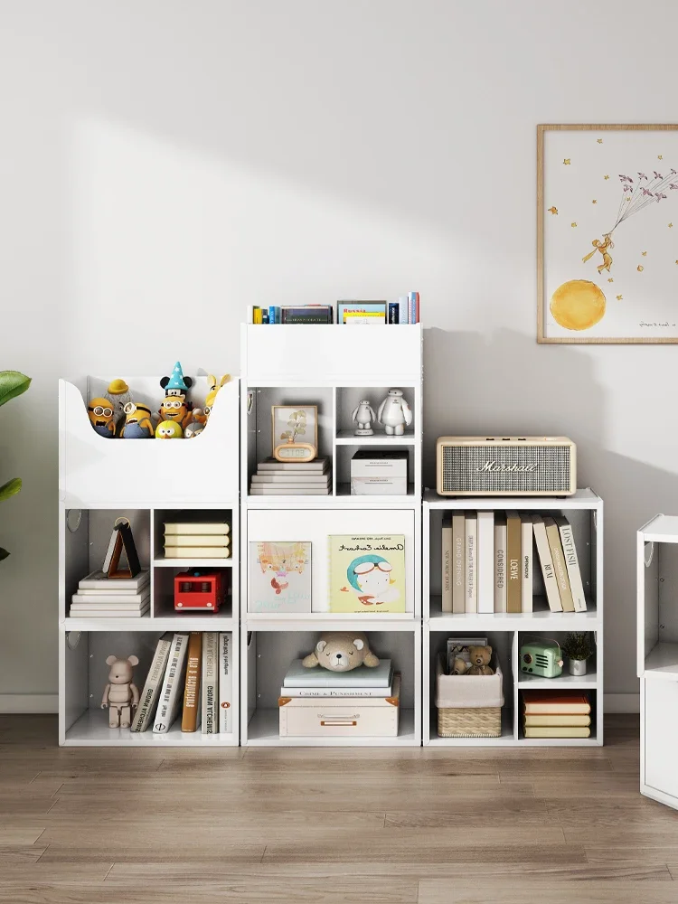 

Bookshelves, shelves, floor-to-ceiling lattice cabinets, free combination of wall-side metal storage cabinets
