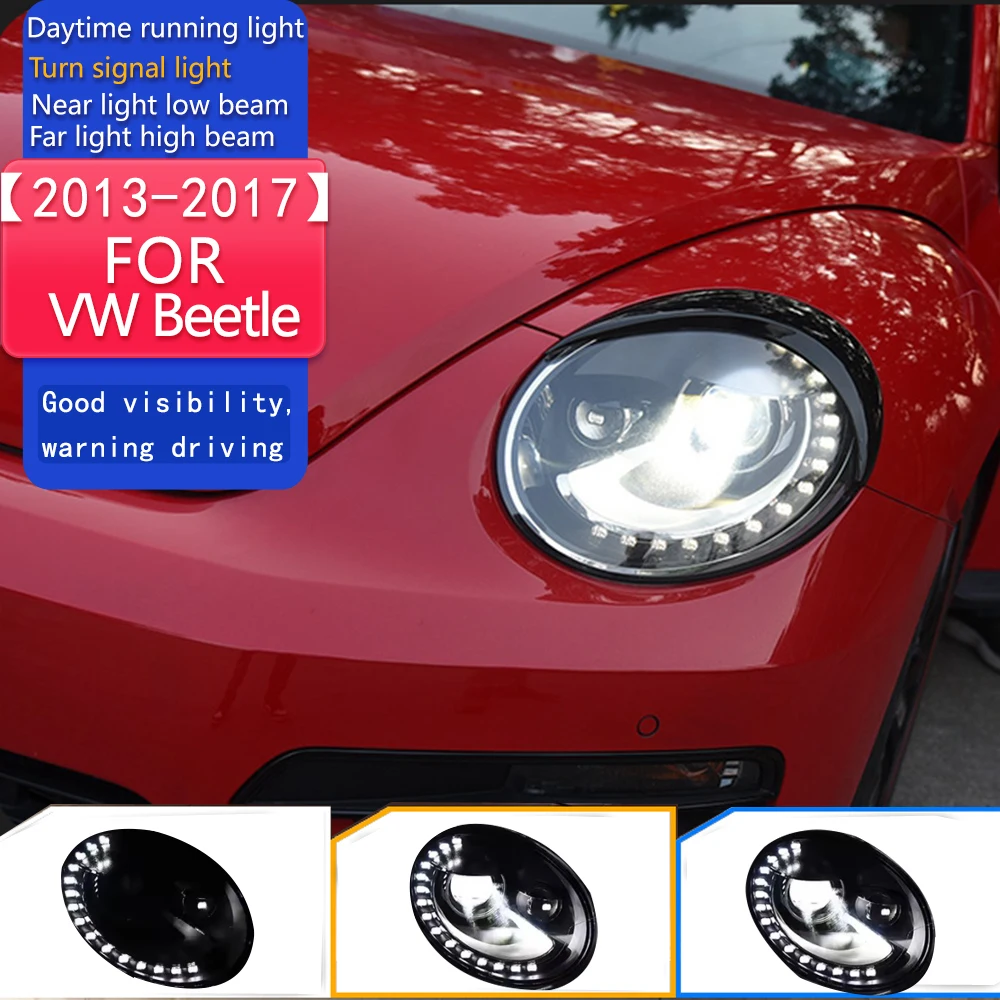 

Стайлинг автомобиля для фар VW Beetle 2013-2017 Beetle, светодиодные фары DRL, скрытая фара, биксеноновый луч, автомобильные аксессуары