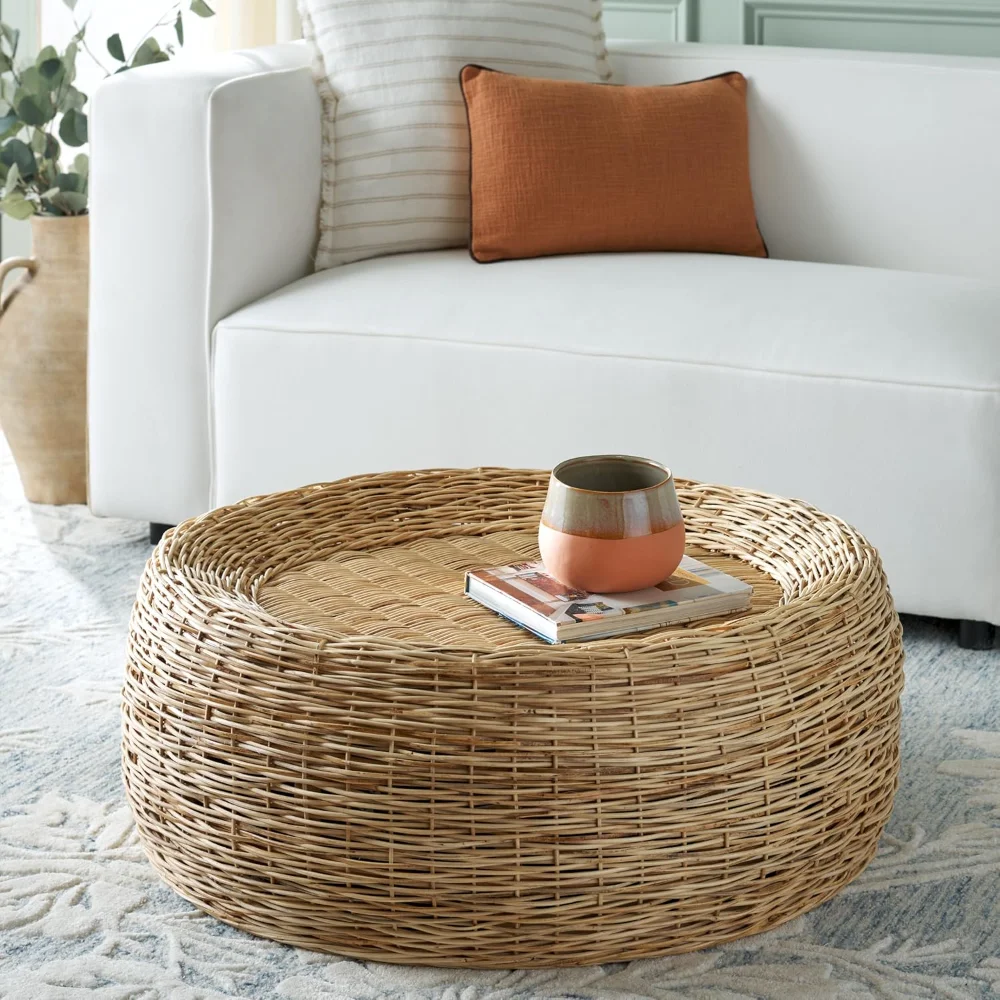 

Home Collection Mordekai Tropical Coastal Natural Rattan Round Pedestal Coffee Table (Fully Assembled)
