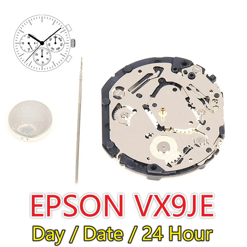 VX9JE Movement VX9JE Movement Japan Movement Multi-Function VX9JE 3hands With 3 Eyes Day / Date / 24 Hour 3/6/9