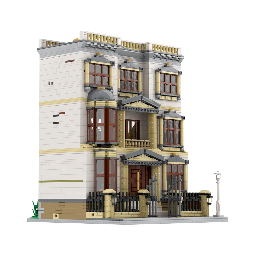 

MOC Classicistic Villa Model Building Blocks City Street View Apartment Villa European House Architecture Brick Toy Adult Gift