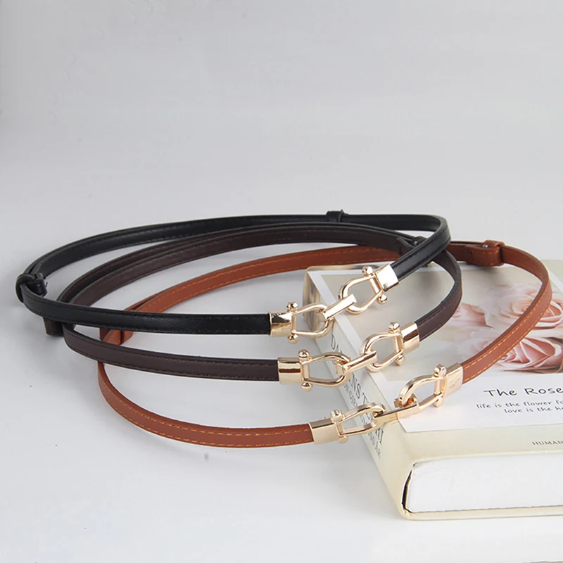 Ladies Adjustable Thin Belts For Women Fashion  Coat Dress Waist Belt Metal Hook Buckle Waistband