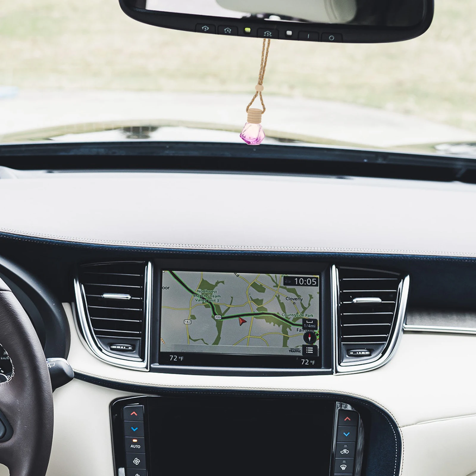 

5pcs 8ml Car Perfume Pendant Empty Bottle Aromatherapy Essential Oil Diffuser Hanging Decor for Car Pink Random Rope Style