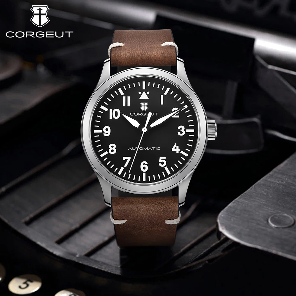 42mm NH35 AutomaticCorgeut  Mechanical Watch Luxury Brand Fashion Sapphire Men Simple Leather Luminous  Wristwatch Wrist Watches