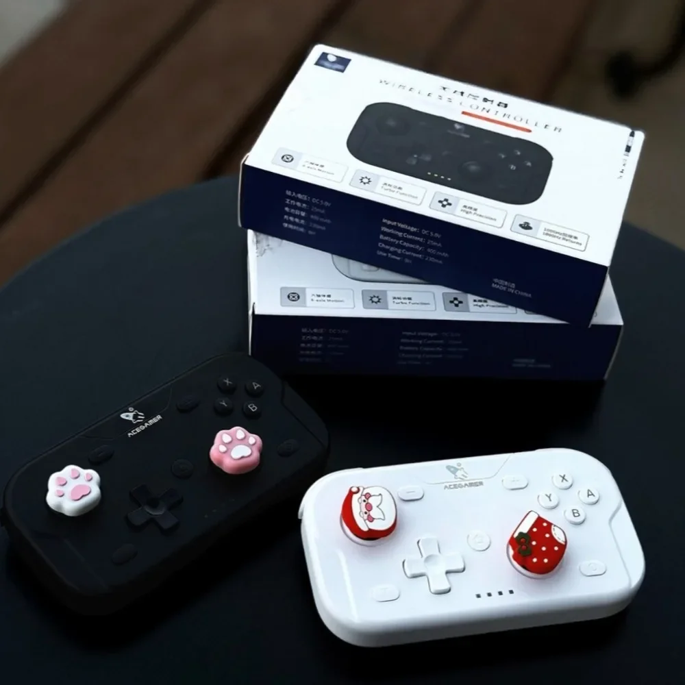 for ACEGAMER Game Controller Wireless Bluetooth Gamepad Vibration Gyroscope Portable Mini Gamepad Grip for Switch Mobile Phone