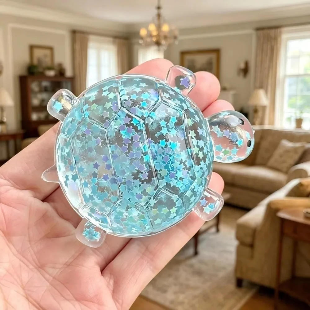 Small Animal Turtle Fidget Sticky Texture Slow Rising Glitter Turtle Squeeze Cute Turtle Squishy Office Ornaments