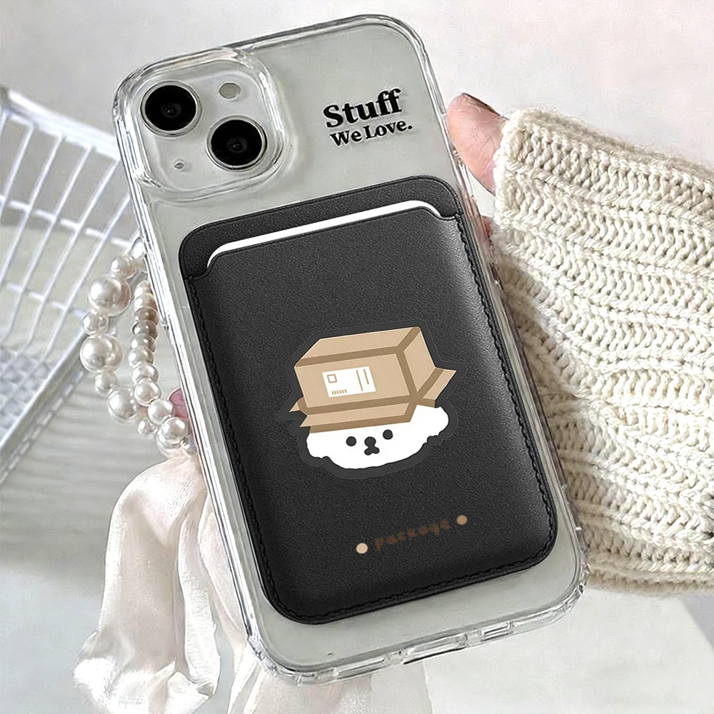 Puppy Leder-Kartenetui Handyhülle Kartenhalter für Magnetische Hülle Geeignet für alle iPhone Magsafe Karten-Handy-Rückseiten-Taschen – Detail 13