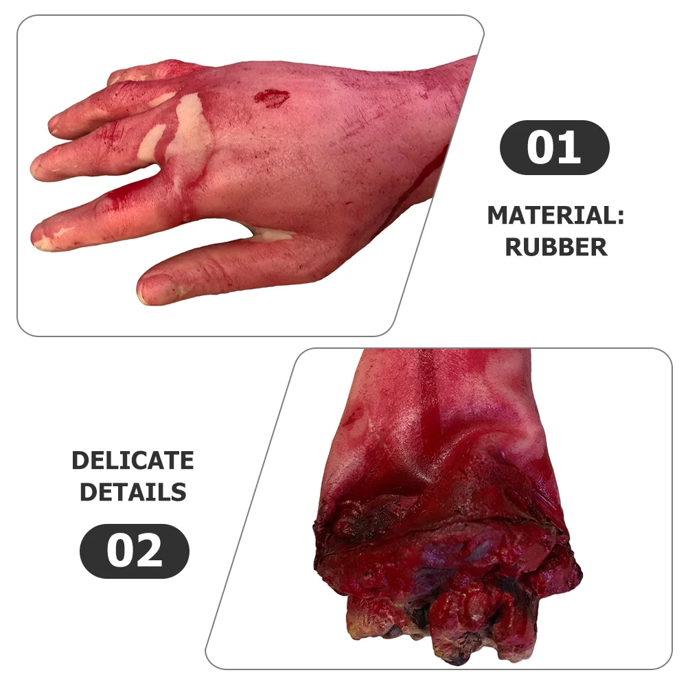 子供のためのハロウィーンの粘着性のある手の装飾、屋外の壊れた偽の人間の腕、sacryアクセサリー、2個