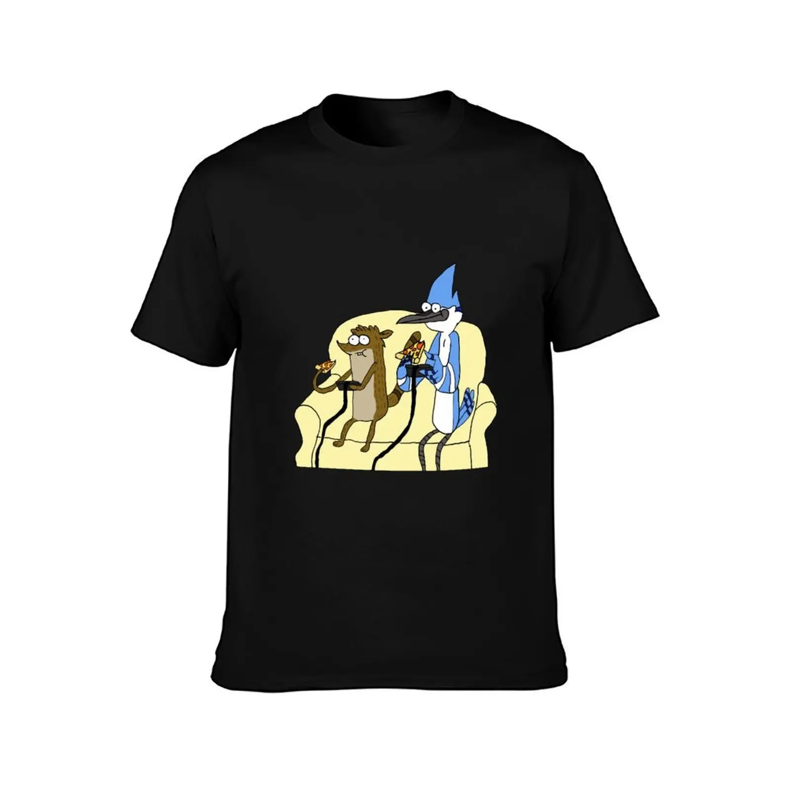 Rigby and Mordecai Best team, Love for pizza and games T-Shirt Classic Basic Casual T-Shirt