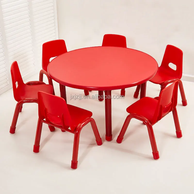 Cheap Modern School Kindergarten Kids Classroom Furniture Round Tables And Chairs Set Eco-Friendly Durable