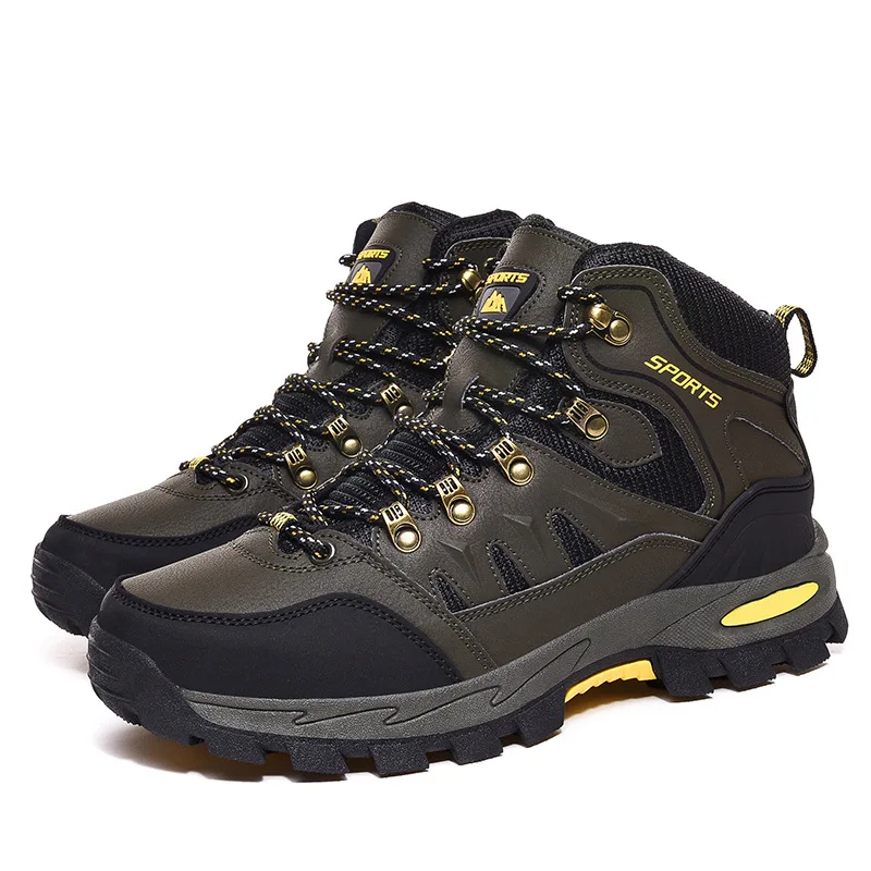 

2026 New Men Boots Outdoor Climbing Breathable Men Sneakers Unisex Women Hiking Boots High Top Non-slip Training Shoes MSH022