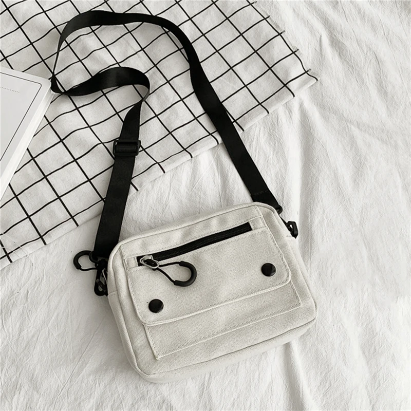 Canvas Crossbody Bags Youth Fashion Casual Large Capacity Ladies Shoulder Bag Solid Color Women Messenger Bag