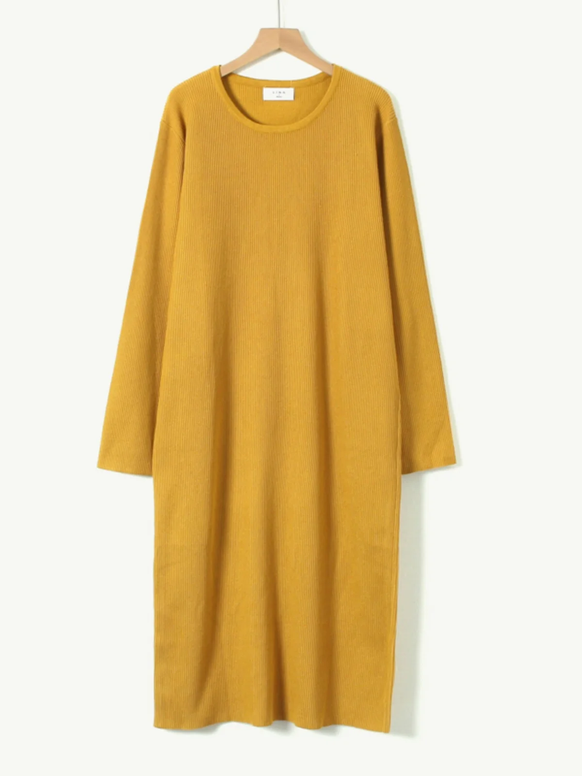 

Loose Straight Long Sve Dr Fabric Quali Details Good Version Correct Street Sle round Ne Mid-Length Spring Dr