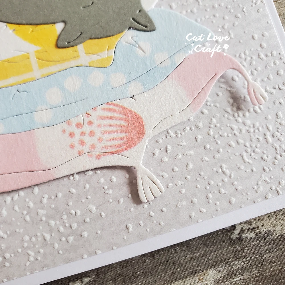 Catlove Pillow Cat Animal Metal Cutting Dies Scrapbooking Mold Stencil Die Cuts Card Making DIY Craft Embossing New Dies For