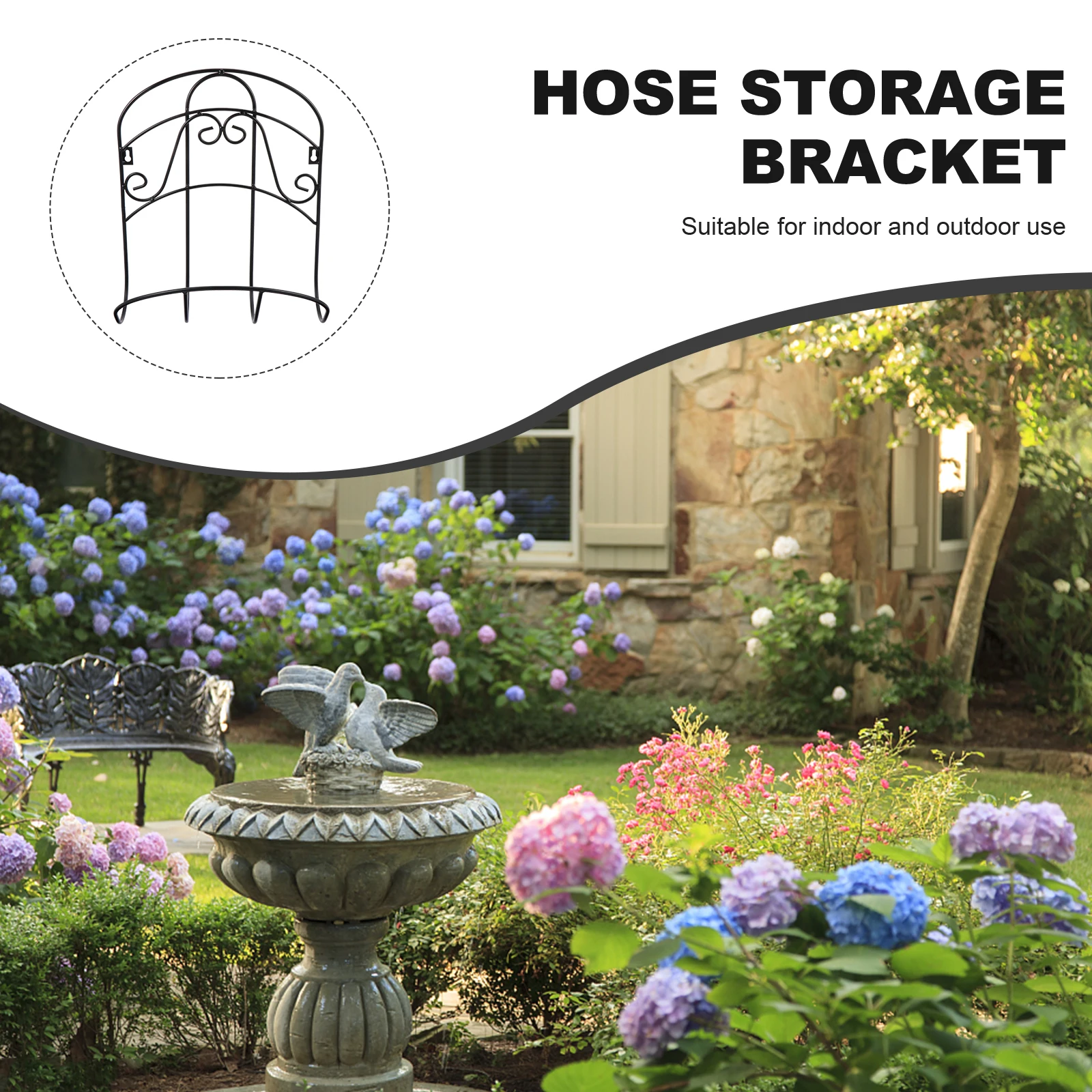 

Hose Storage Bracket Garden Hanger Wall Holder Mount Shelf Water Holders Iron Outdoor
