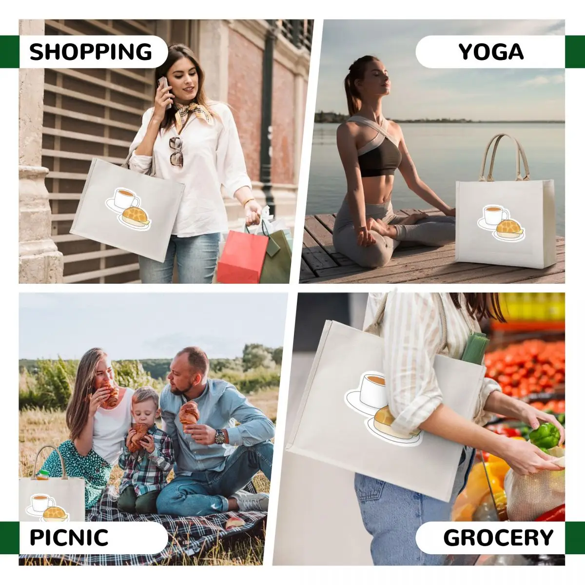 Pineapple Bun and Milk Tea Tote Bag tote bags cloth bags Women's shopper bag Women's beach bags