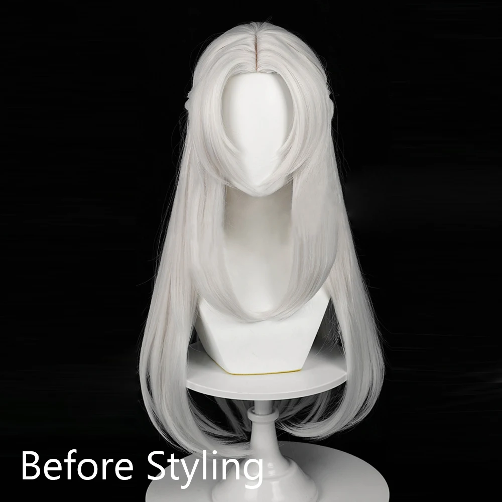 Long White Synthetic Straight Anime Game Cosplay Wig Fluffy Women and Men Wig Heat Resistant for Daily Party - view 2