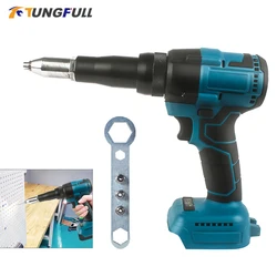 Brushless Electric Rivet Gun com luz LED, rebite sem fio, broca Insert, Makita 18V bateria, sem bateria, 2.4-4.8mm