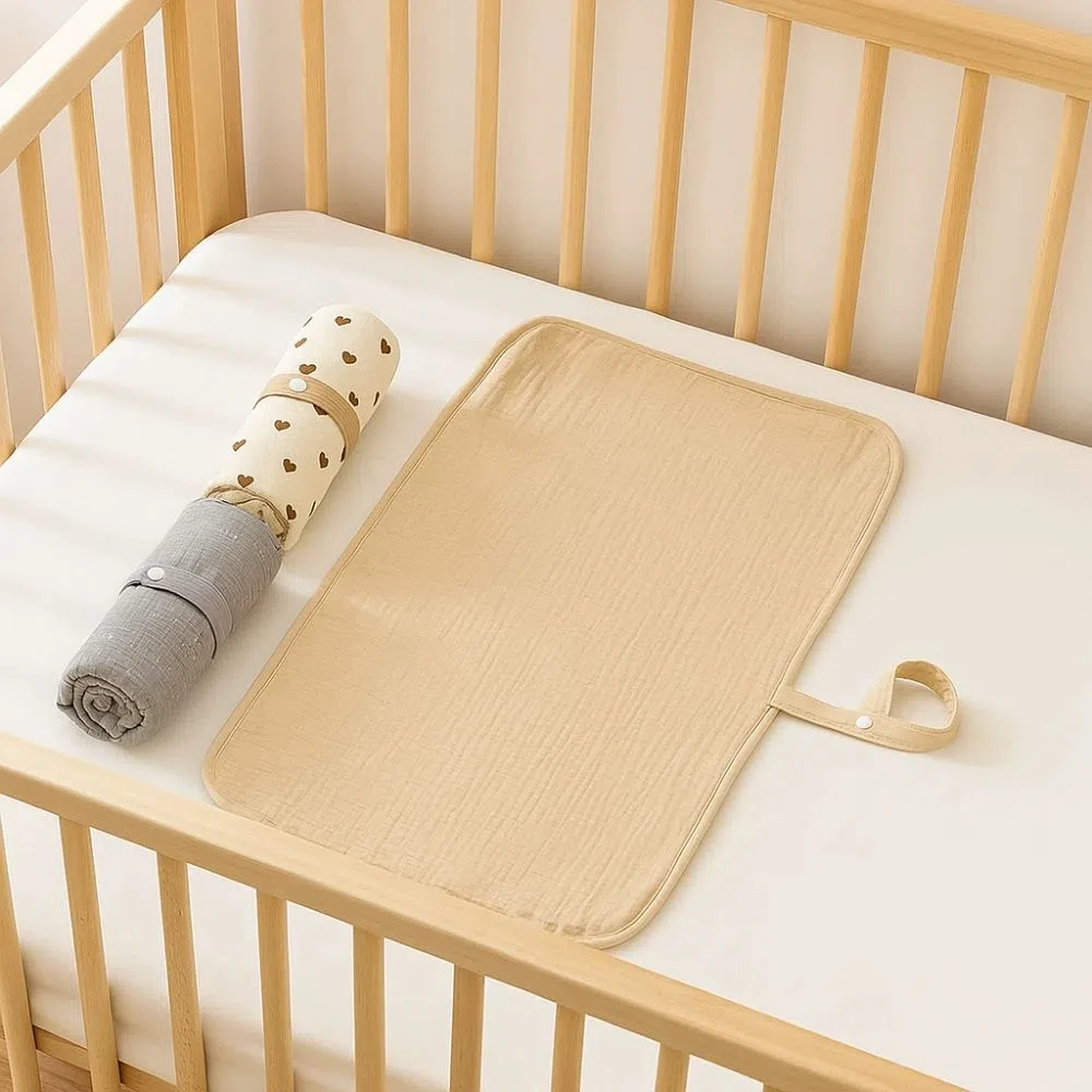 Matelas à langer doux pour bébé, tapis à langer pour bébé, fort absorbant, hypoallergénique, drap à couches en pur coton, coussin de lit pour bébé