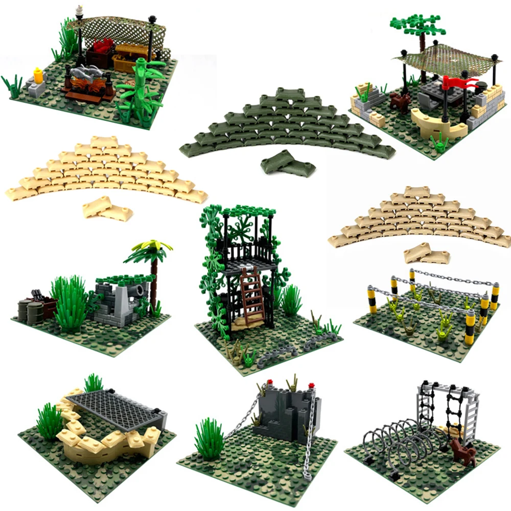 

Forest Militarys MOC Scene Defense Watchtowers Command Posts Bases Signal Towers Building Blocks Model Sets Bricks Gift for Kids