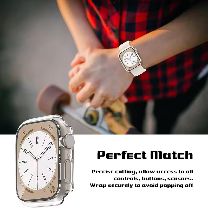Tempered Glass+cover For Apple Watch 9 8 7 41mm 45mm 42mm 38mm PC bumper Screen Protector Case iWatch series 6 5 4 se 44mm 40mm - Image 5
