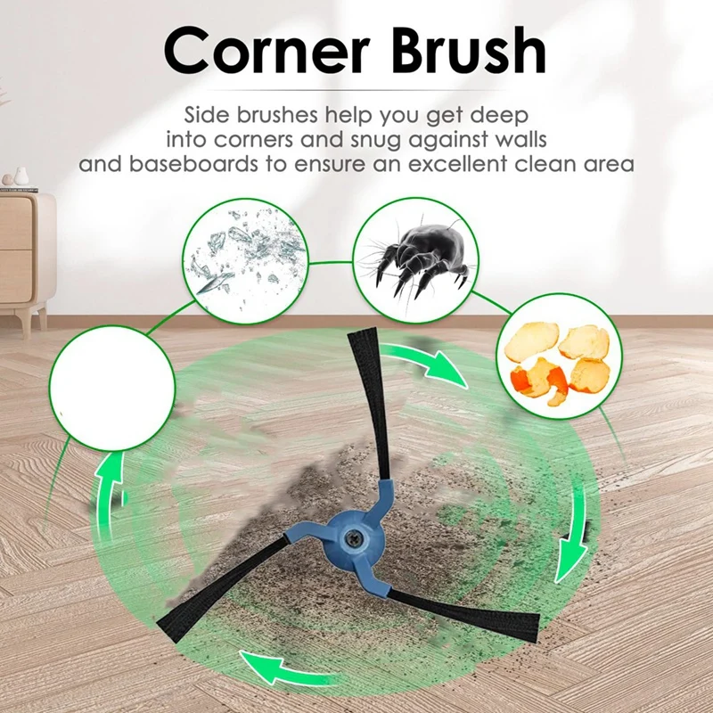 ABBR 12 шт. запасные части, боковая щетка для Eufy X10 Pro Omni/X9 Pro, аксессуары для роботов-пылесосов, моющаяся кромкая щетка