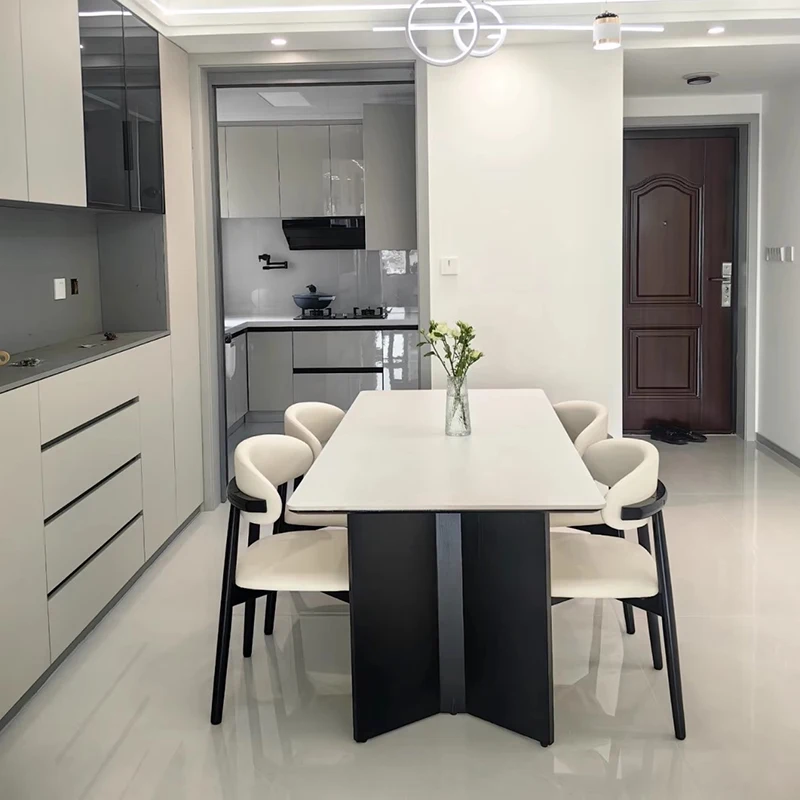 

Marble Rectangle Dining Tables Luxury Modern High Top Style Dining Tables Nordic Warm Mesa Comedor Dining Room Furniture