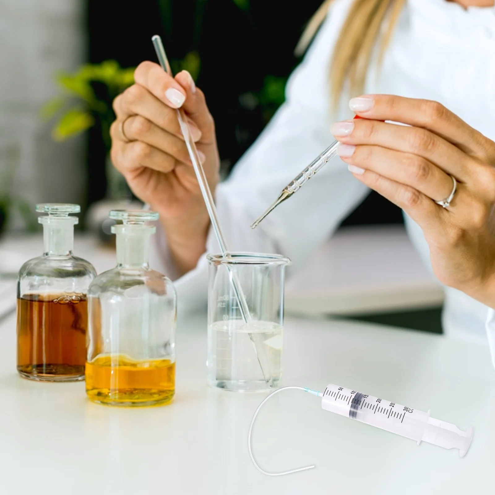 Disposable Syringe Measuring Backyard Labs Water Feeder Plastic Liquid Transferring