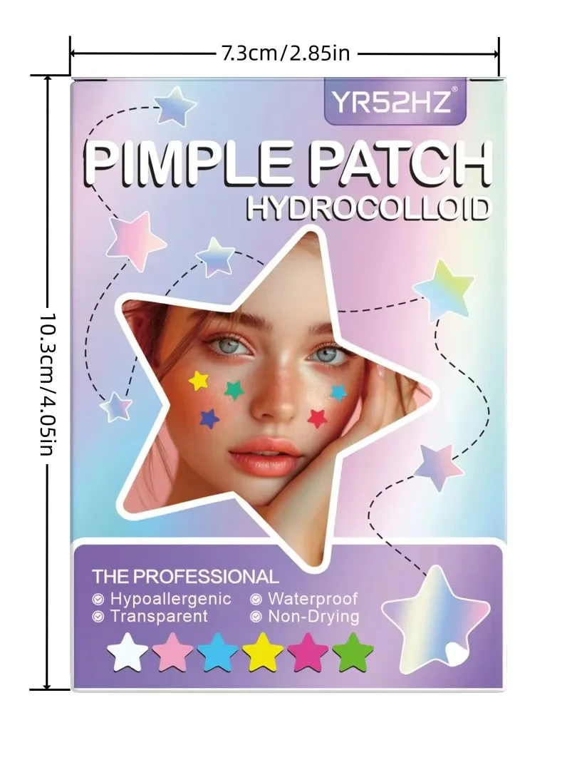 240 قطعة من رقع حب الشباب على شكل نجمة متعددة الألوان، رقع حب الشباب للوجه، رقع حب الشباب المخفية، ورقع البثور، رقيقة جدًا